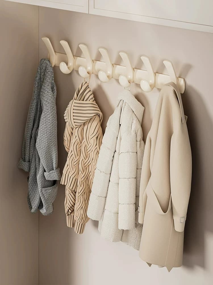 No-Drill Wall-Mounted Hooks Entrance Hall Coat Hooks Carbon Steel Clothes Hanger Rack for Indoor Use by Xitangke Xunhuan