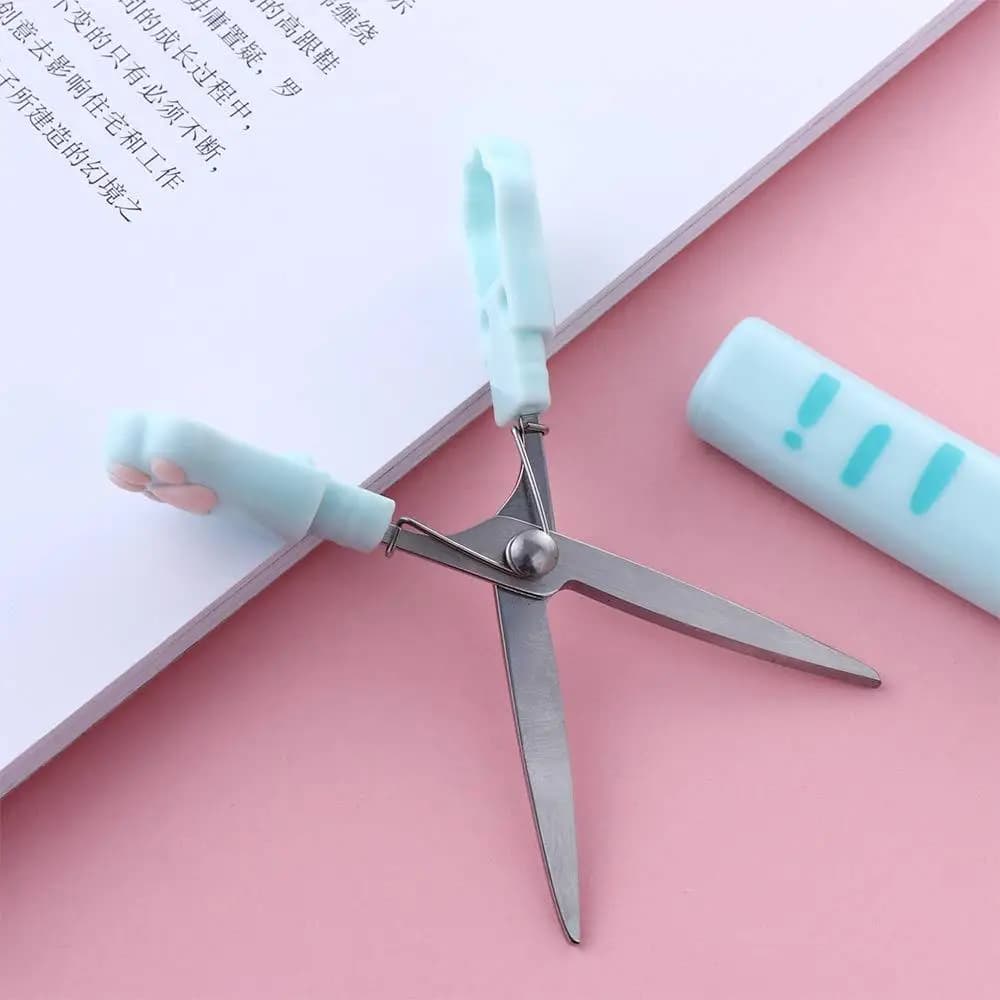 Cancelleria per ufficio Novità Kawaii Mini Girl Gift Forbici per zampa di gatto in acciaio inossidabile Forbici a mano dal design pieghevole