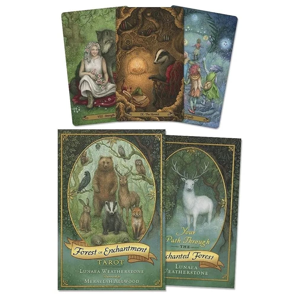 Gioco di mazzi di carte dei tarocchi della foresta dell'incanto da 78 pezzi Gioco ampio in inglese