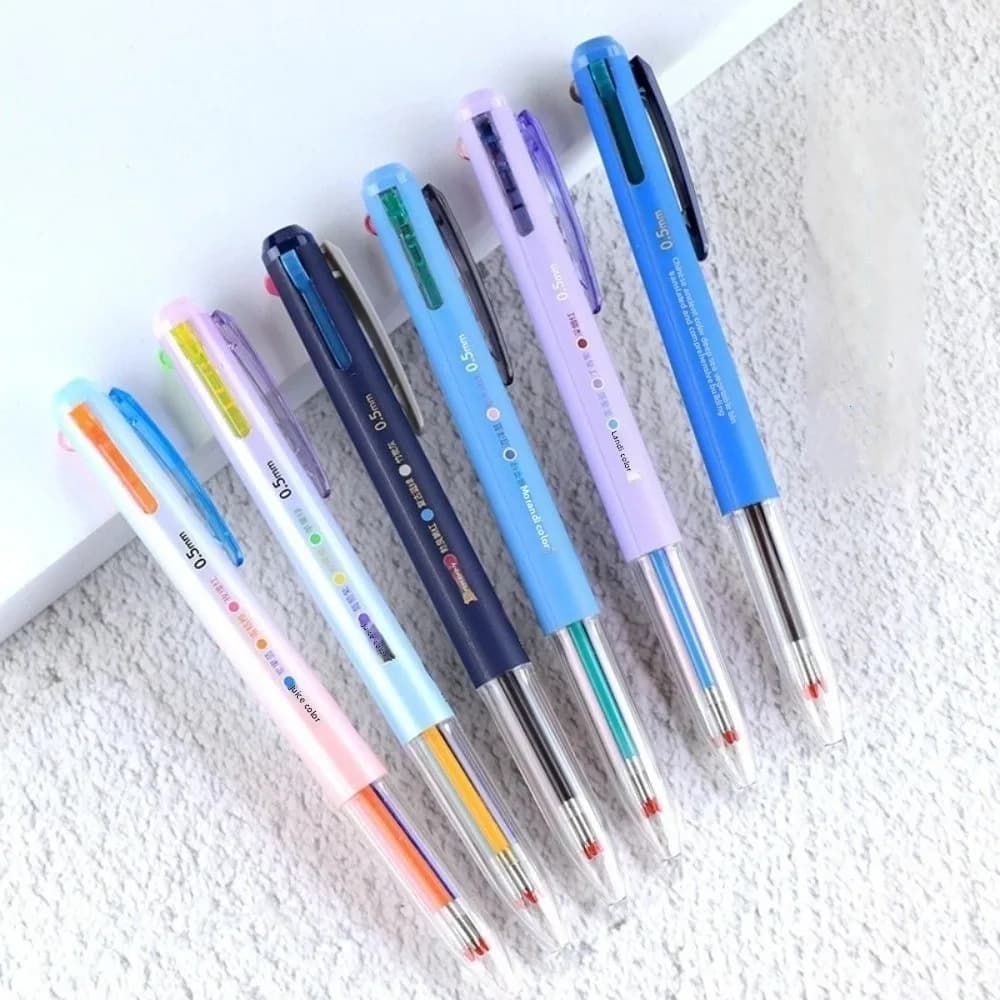 Penne da infermiera portatili 3 in 1 da 6 pezzi Penna a inchiostro gel da 0,5 mm ad asciugatura rapida Penna a sfera multicolore resistente all'usura per uso in ufficio