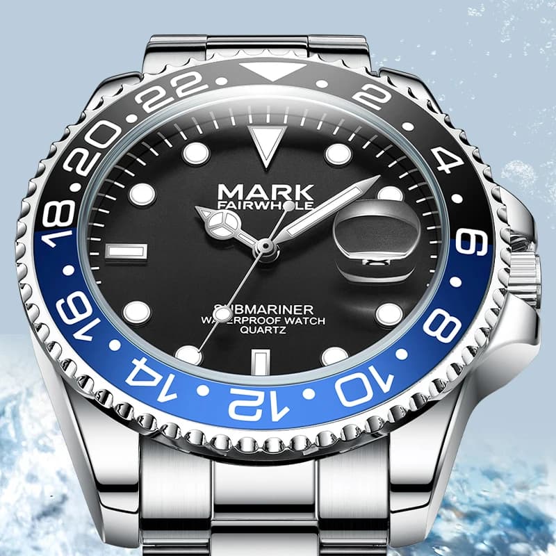 Mark Fairwhale 5140 Orologio di marca di lusso da uomo Business Fashion Orologi al quarzo in lega Orologio classico luminoso impermeabile