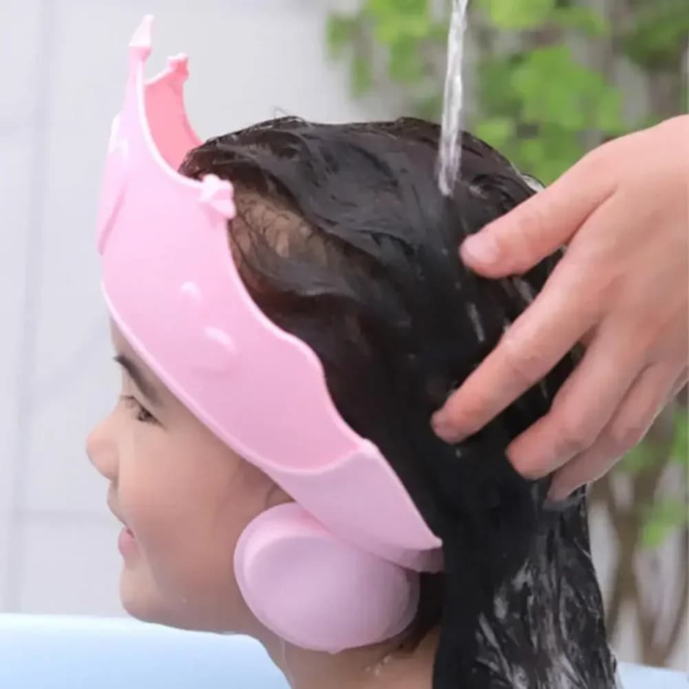 For Kids Ear Protection Safe Shampoo for Kids Bathroom Hair Washer Cap Adjustable Shower Protect Head Cover Baby Shower Soft Cap