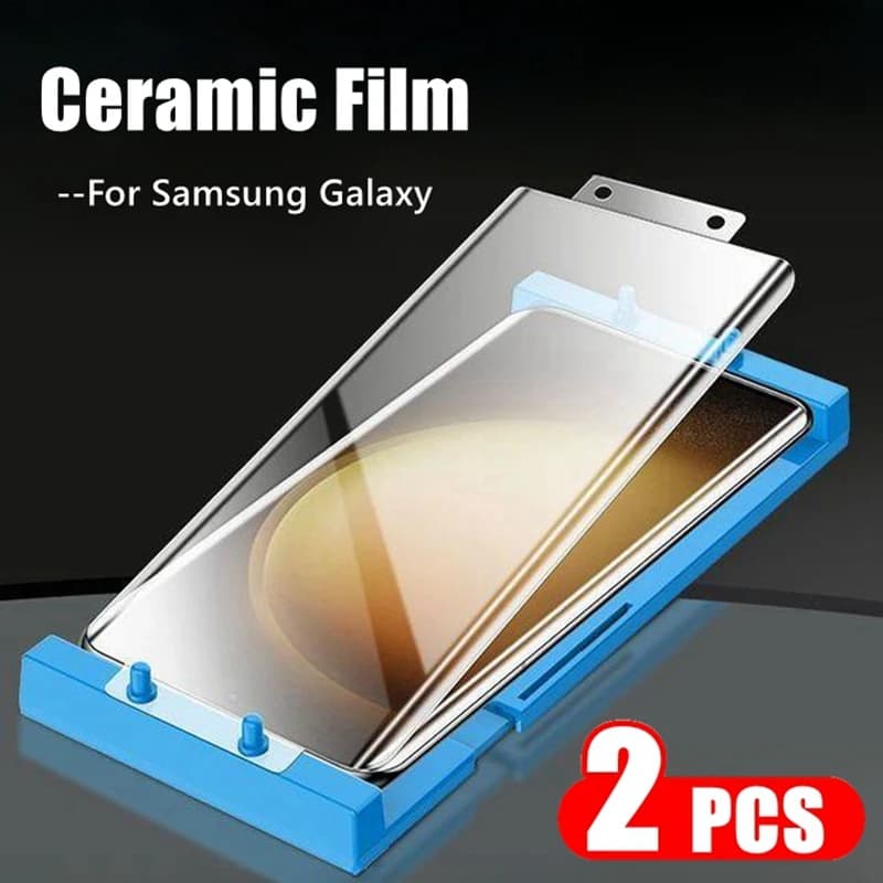 Pellicola ceramica per Samsung Galaxy S23 ultra, S22 ultra, S24 S21 ultra, note 20 Ultra S25Ultra protezione schermo curva non in vetro
