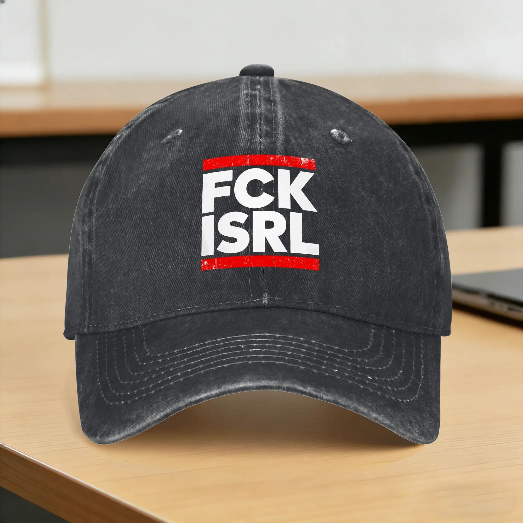 fCK ISRL Bold Protest Resistance Sun Baseball Cap y2k Women Men Washed Hip Hop Hats Hot Sale Custom Logo Kpop Rock Snapback Cap