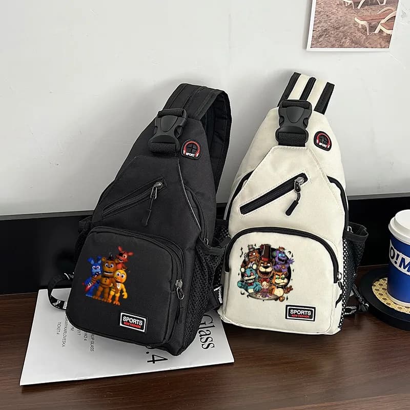 Borsa a tracolla FNAF Five Nights At Freddys Donna Uomo Borse a tracolla moda Cartoon Anime Pattern Borse stampate Regali di compleanno