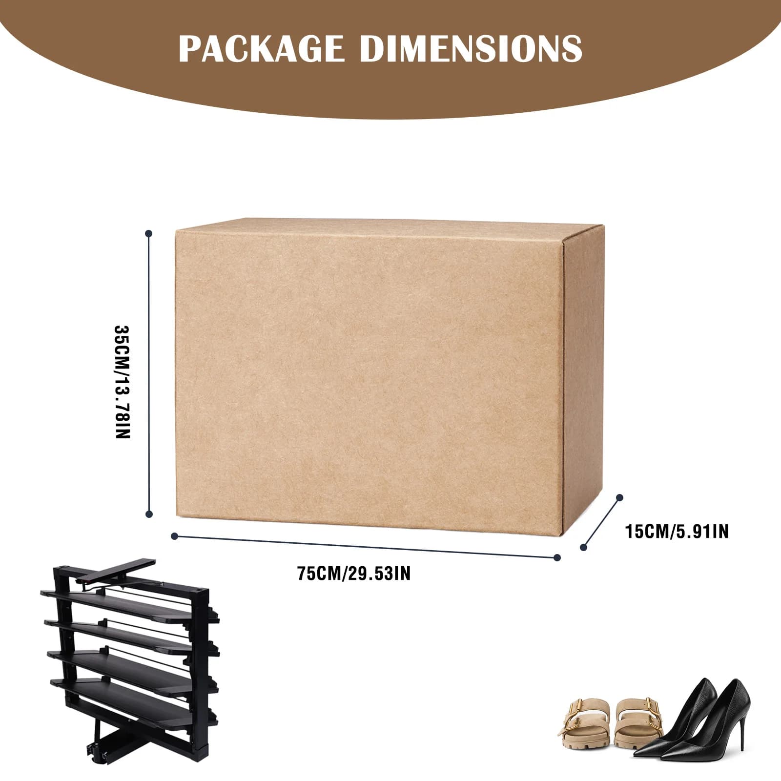 Pull-Out Metal Stackable Shoe Rack 360° Rotating 4 Tier Shoe Shelves Adjustable Height Free Standing for Entrances Living Rooms