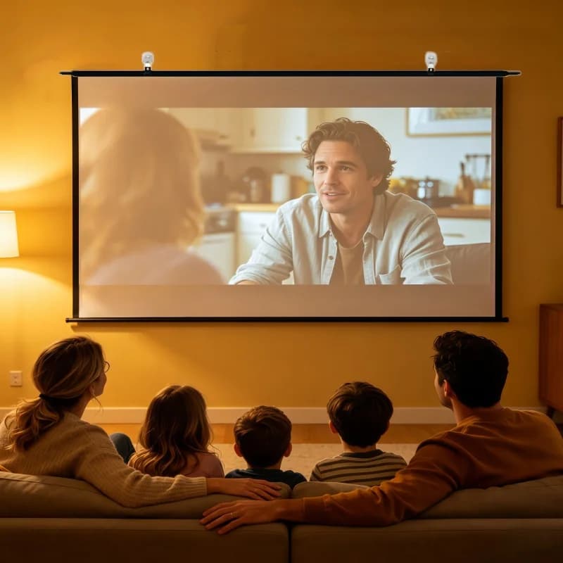 Schermo per Proiettore in Seta di Latte 60-120" HD Pieghevole Senza Pieghe 16:9 Montaggio a Parete Home Theater