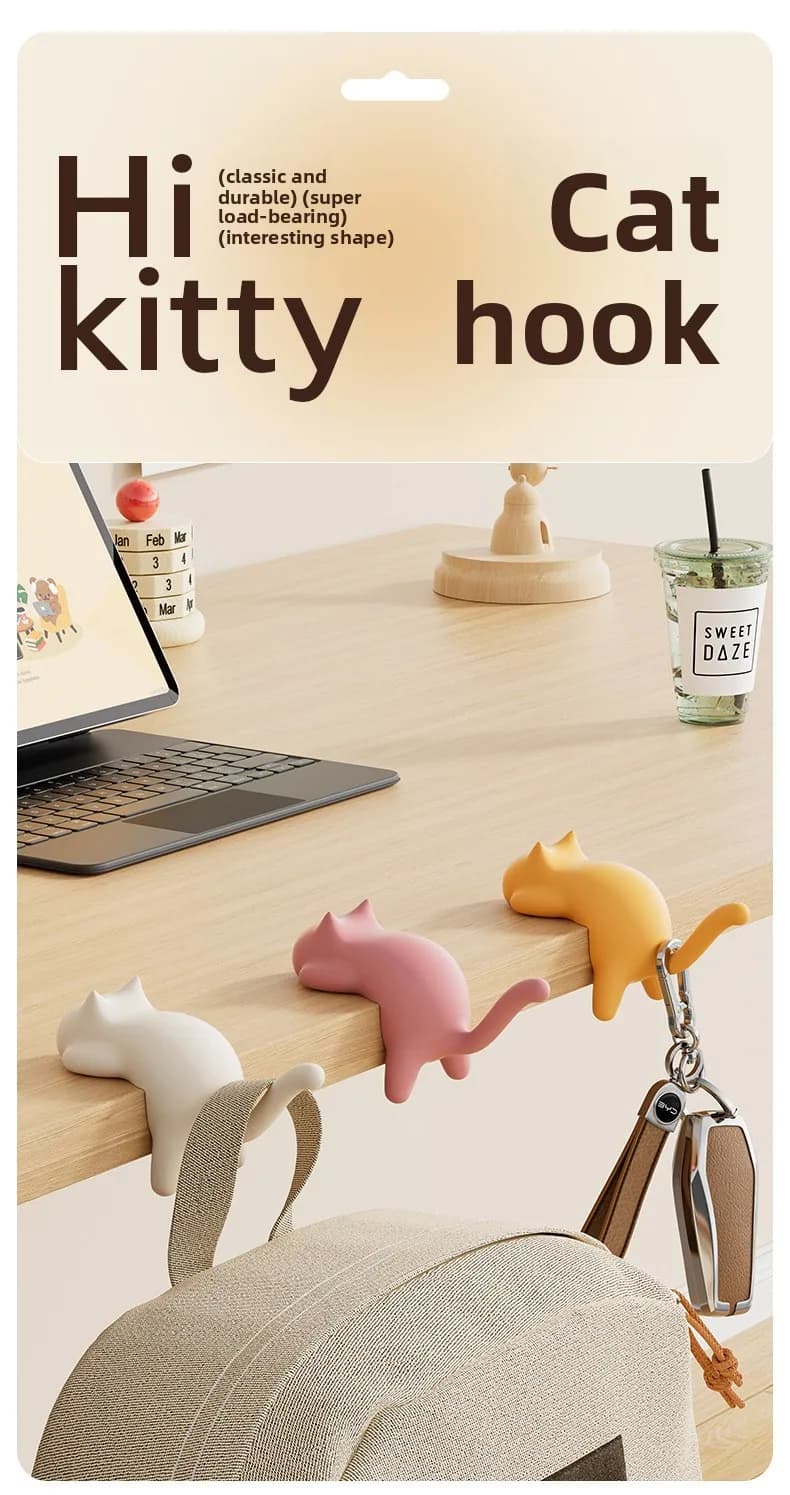 Cat Backpack Hook, Desk Side Without Drilling, Special Desk Side, Multifunction Suspended Bag