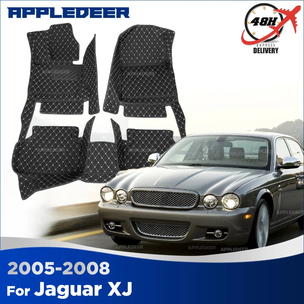 Tappetini per auto per Jaguar XJ 2005-2008 2007 2006 Tappetini personalizzati per auto Copertura per tappeti Accessori interni