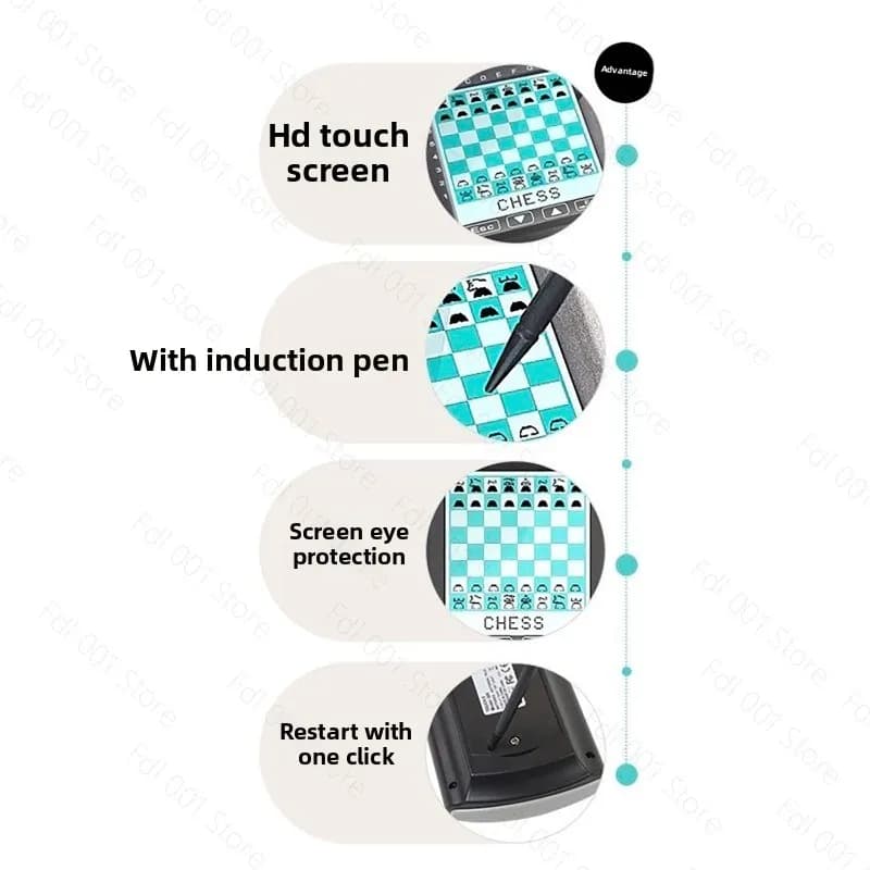 8 in 1 Handheld Electronic Chess Set AI Training Travel Portable Gift