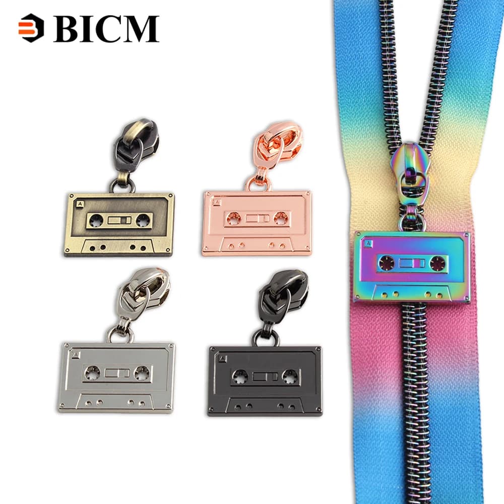 5 # cursori con cerniera per Nylon cerniera vestiti giacca Zipper Puller metallo Zips teste borsa Zip tira Kit di riparazione accessorio per cucire
