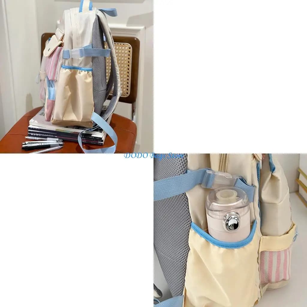 Borsa da scuola per studenti Zaino da viaggio Zaini casual in stile giapponese Zaino con colori a contrasto Zaino estetico