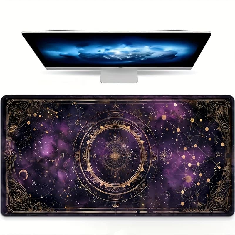 Tappetino per Mouse con Costellazioni Astrologiche Celestiali, Tappetino da Scrivania Oversize Antiscivolo in Gomma per Gaming, Ufficio, Regalo