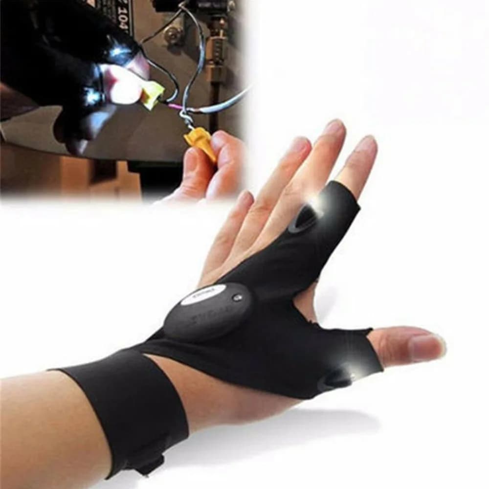 Torcia a LED Guanti da corsa luminosi Impermeabili Ciclismo Campeggio Escursionismo Guanto di salvataggio Lampada Guanti di illuminazione Guanti senza dita