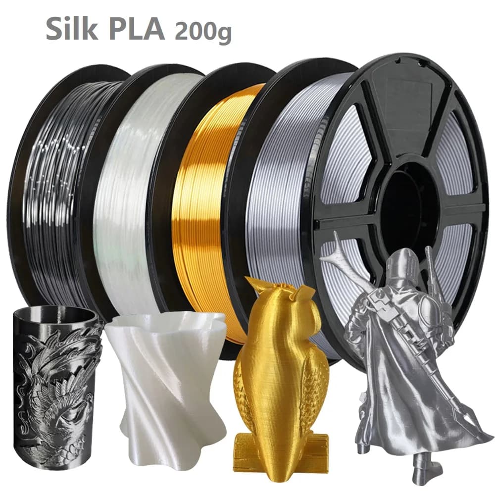 Silk Filament 200G PLA 1.75 mm Shiney PLA Materials for 3D Printer Multi-pla Gold Silver White
