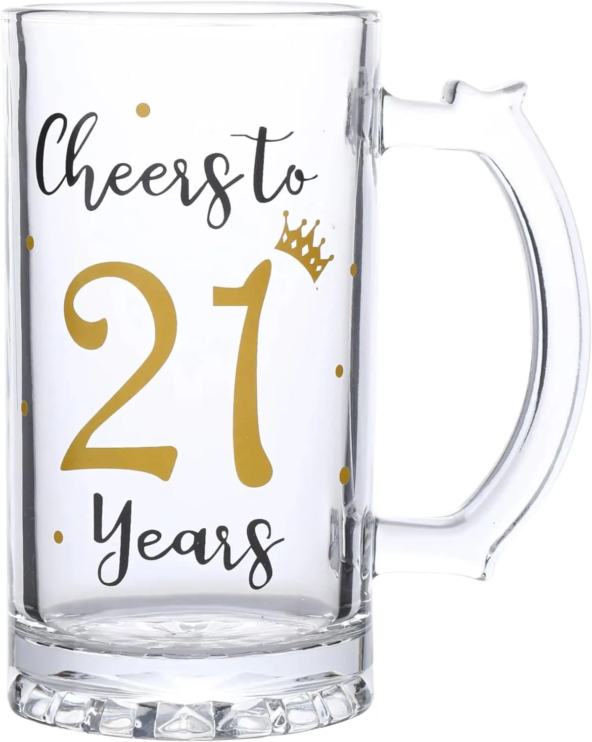 Brindiamo ai 21 anni! Boccale da Birra da 18oz, Design a Pois, Regalo di Compleanno per Uomini e Donne