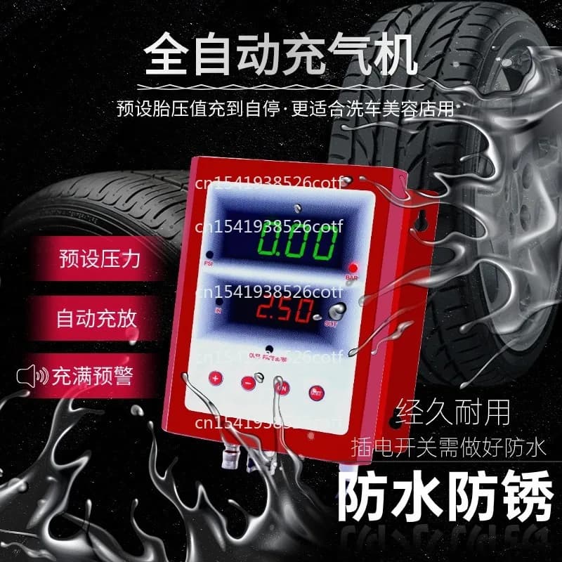 Gonfiatore per Pneumatici Auto ad Alta Precisione con Arresto Automatico Preimpostato, Display Digitale Elettronico, Impermeabile e Antiruggine