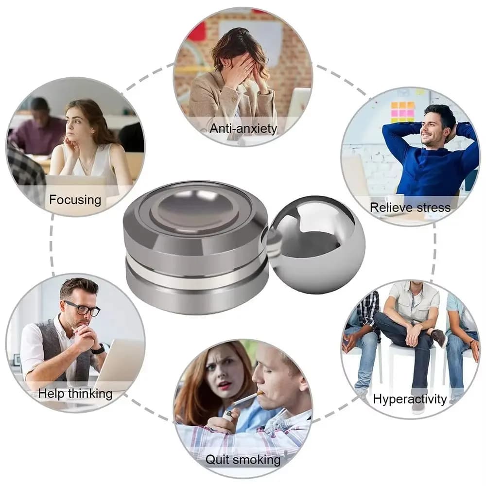 Giocattoli Fidget Spinner in metallo Gioco di puzzle magnetico Giroscopio rotante Giocattolo con punta delle dita Giocattolo portatile interessante orbitale Fidget Spinner