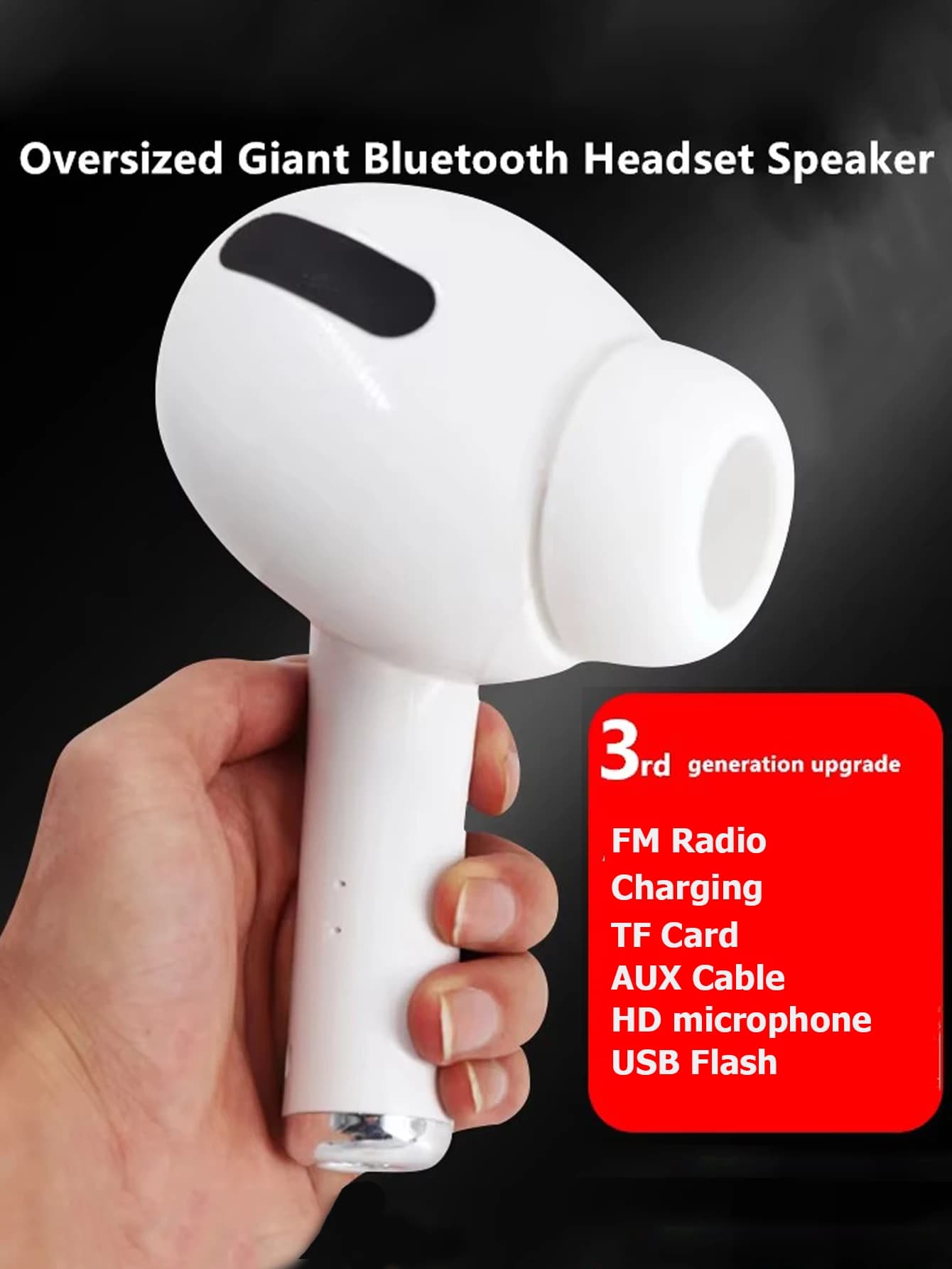 Altoparlante Bluetooth Wireless con Design a Cuffie Giganti, Supporta Schede TF e USB, Regalo Creativo e Unico per Casa e Esterni