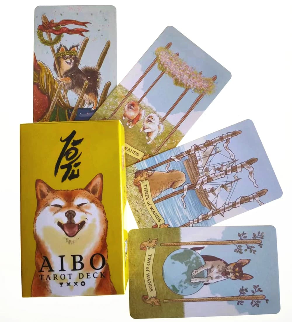 simpatico cane Aibo Tarocchi Carte Guida Gioco di carte Mazzo di tarocchi con PDF Nuovo Principiante Divinazione Oracle Party Game Occulto