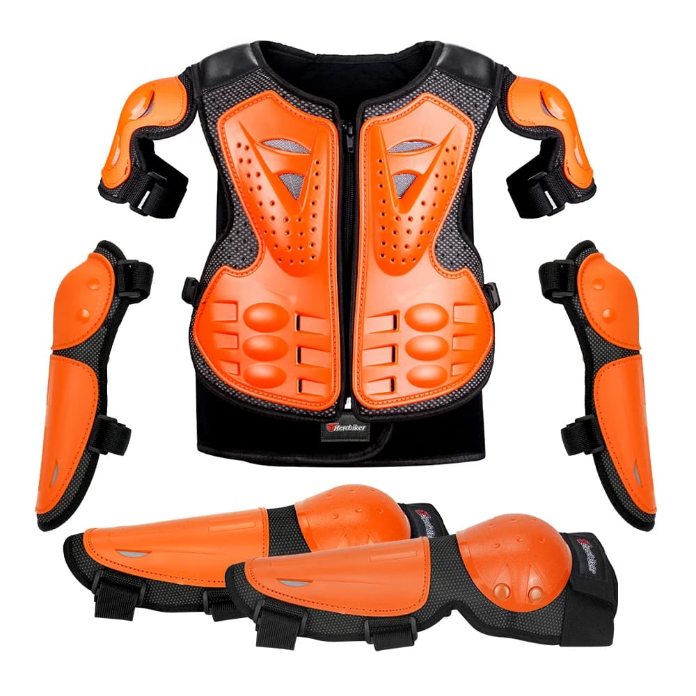 Nuovi bambini Armatura da moto Gilet Protezione Motocross Armatura Giacca Armature protettive Ginocchiere da equitazione Moto Armatura completa Bambini
