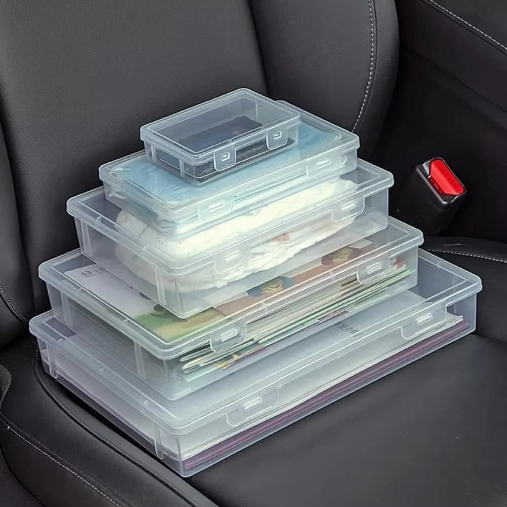 Transparent Desktop Storage Case Multifunctional Large Capacity Stationery Organizer Eco-Friendly PP Dustproof