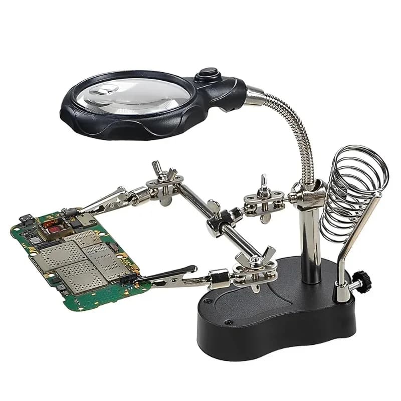 3.5X 12X Lente d'ingrandimento ausiliaria per saldatura Saldatore elettrico Circuito Saldatore Ferro Lente d'ingrandimento Staffa Strumenti