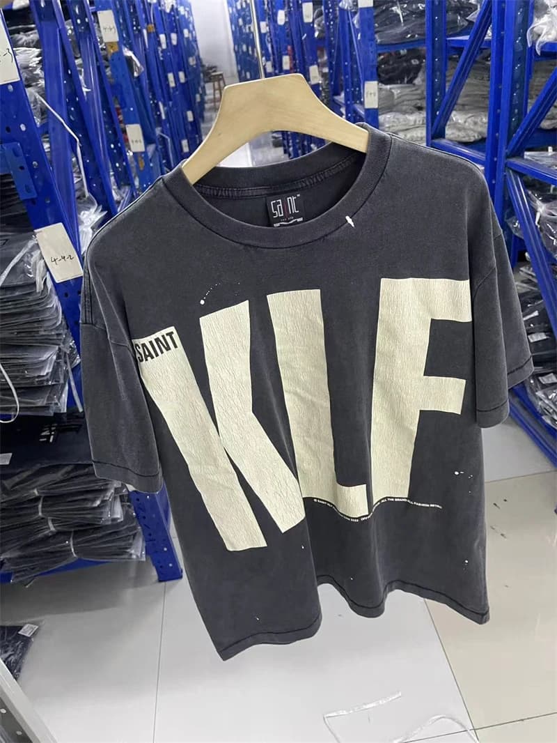 Saint of Michael 25SS "Edizione limitata KLF Exhibition" T-shirt vintage lavata Streetwear Casual 100% cotone Girocollo Top da uomo