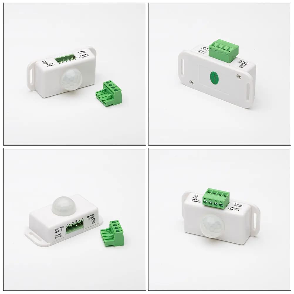 2 Pezzi Sensore di Movimento a Infrarossi PIR 12-24V, Interruttore Automatico On/Off per Illuminazione Domestica e Sicurezza