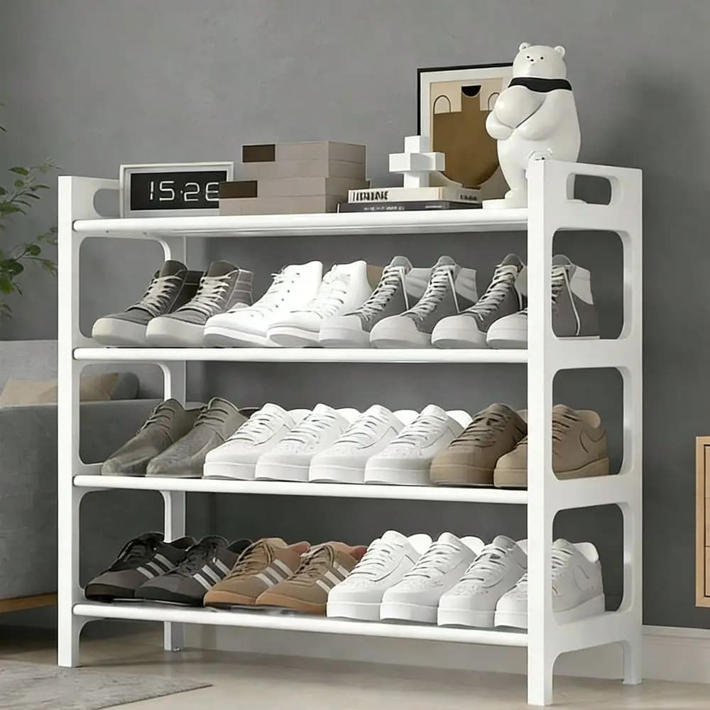 Stackable Shoe Rack, Household Storage Organizer, Free Standing Shelf For Entryway, Bedroom And Closet, Holds Multiple Pairs Of