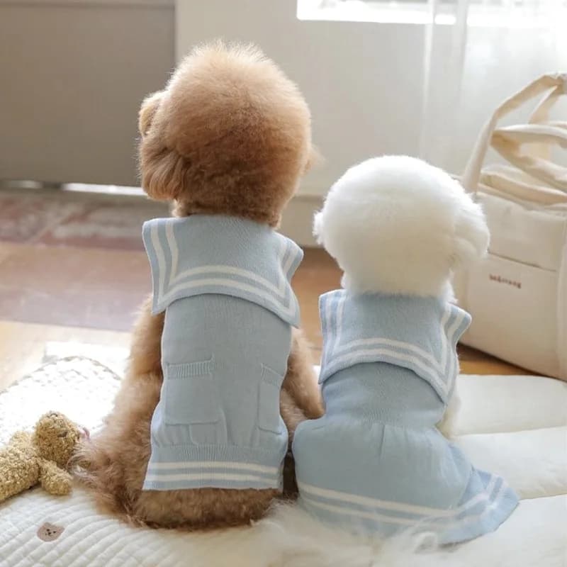 Fashion Pet Dog Knitted Sweater Cute Puppy Dresses Teddy Bear Pomeranian For Small Dog Warm Winter Cat Dog Christmas Clothes
