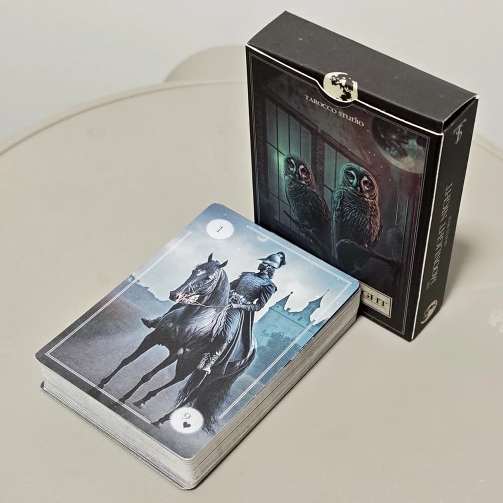 Mazzo di Carte Oracolo Lenormand 'La Notte di Luna' 9*6cm - 44 Carte Gotiche Fantasy per Divinazione, Cartoncino a Doppia Stampa