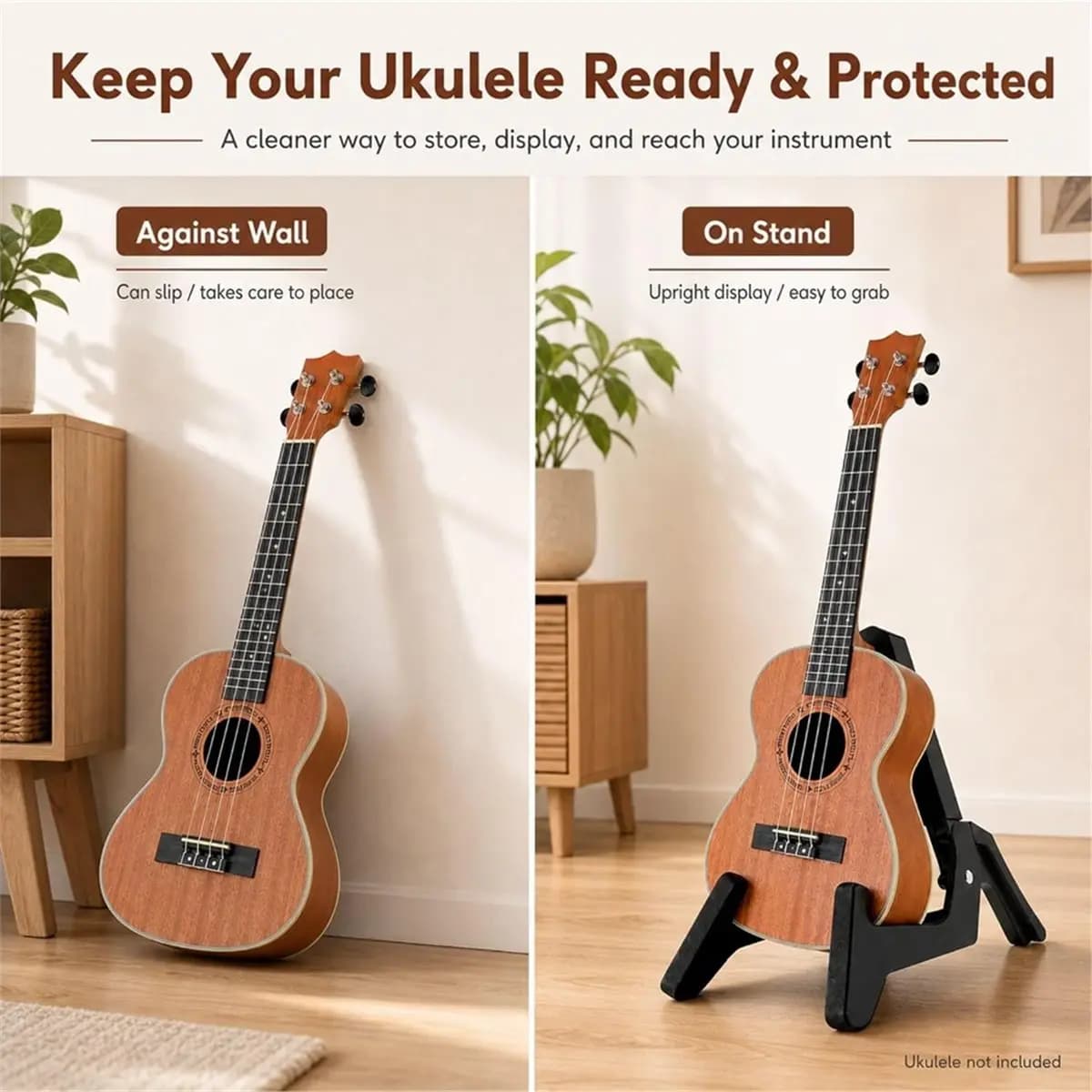 Summer sale Adjustable Folding Ukulele Stand Electric Guitar Stand Portable Musical Rack Holder Guitar Part