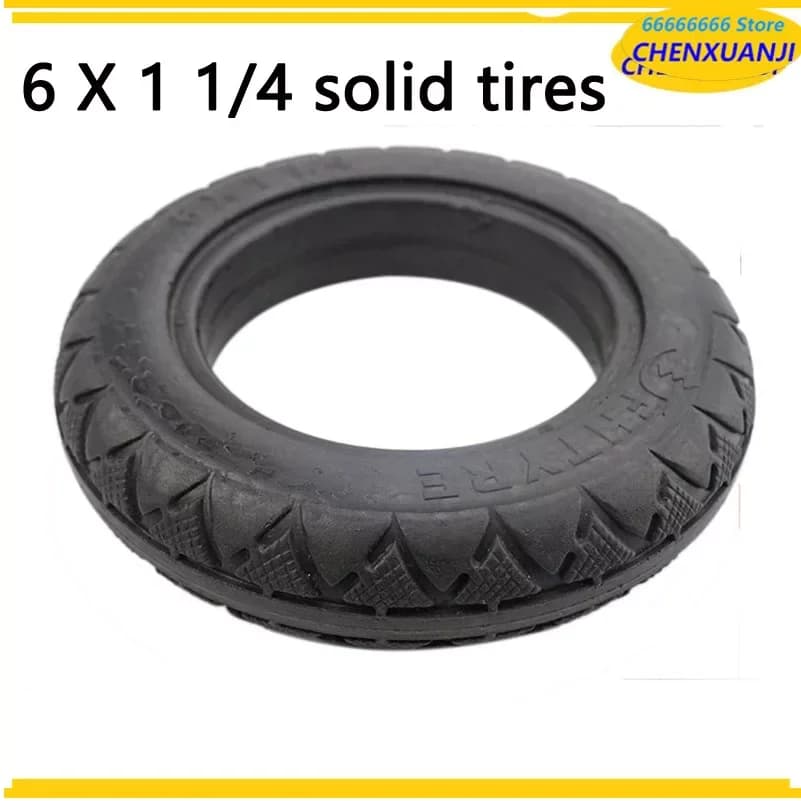 6 X 1 1/4 Pneumatici pieni Pneumatici ignifughi adatti per biciclette pieghevoli Mini Surf Scooter elettrici Ruote Parte del motociclo