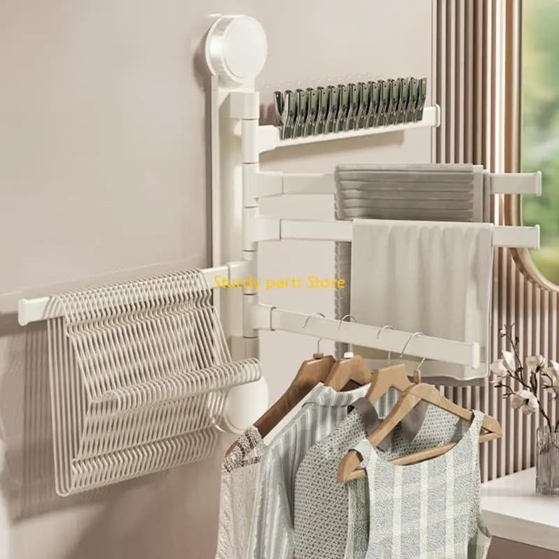 97QC Portasciugamani con aspirazione a doppia asta facile installazione che ruota l'accessorio domestico per affittuari e