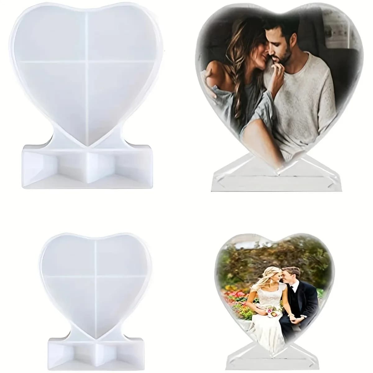 Resin molds Heart-shaped photo frame mold, custom DIY photo silicone tool, to make souvenirs, handmade crafts, home decorations