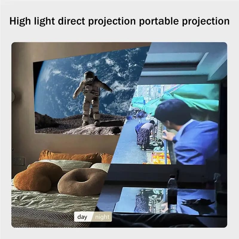 Mini proiettore LED Proiettore HD domestico portatile Proiettore intelligente Supporto per telefono cellulare Stesso schermo Proiettore Spina americana