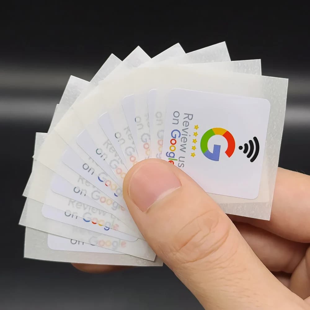 Google Review Tags Nfc Programmable 504 Bytes 13.56MHz 30*30mm square Suitable for all NFC Phones NFC Reviews Stickers