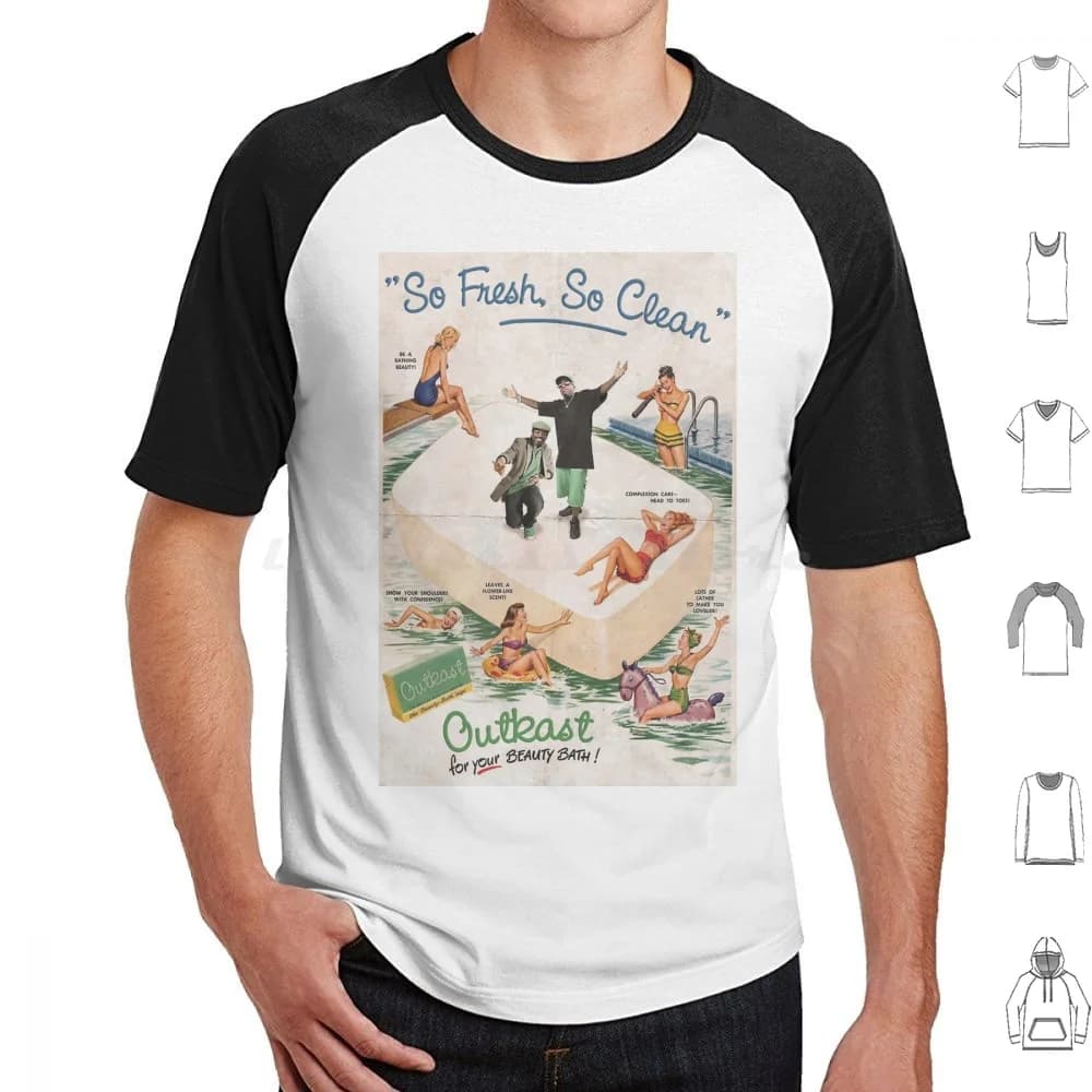 So Fresh, So Clean T Shirt Cotone Uomo Donna Stampa fai da te Vintage Ad Retro Cultura pop Hip Hop anni '90 Mashup Collage Collage Art