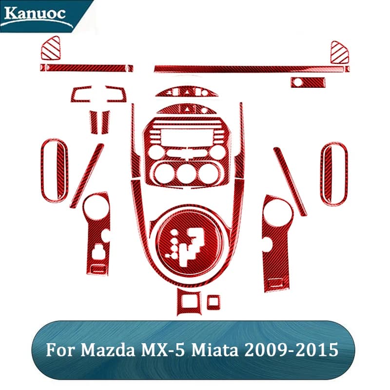 Adesivi in fibra di carbonio per Mazda MX-5 Miata 2009 2010 2011 2012 2013 2014 2015 Accessori decorativi per interni auto