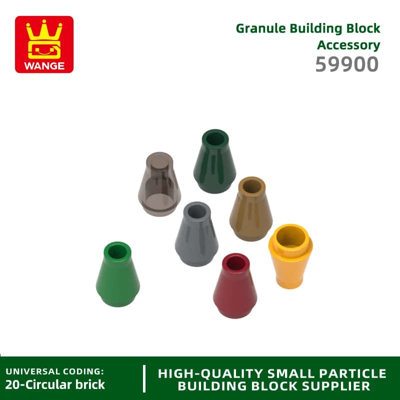 Wange 454 Pz/lotto 59900 4589 1x1 Cono Building Block Moc Parti Compatibile con Mattone Circolare FAI DA TE Giocattolo Per Bambini Assemblaggio Confezione Regalo