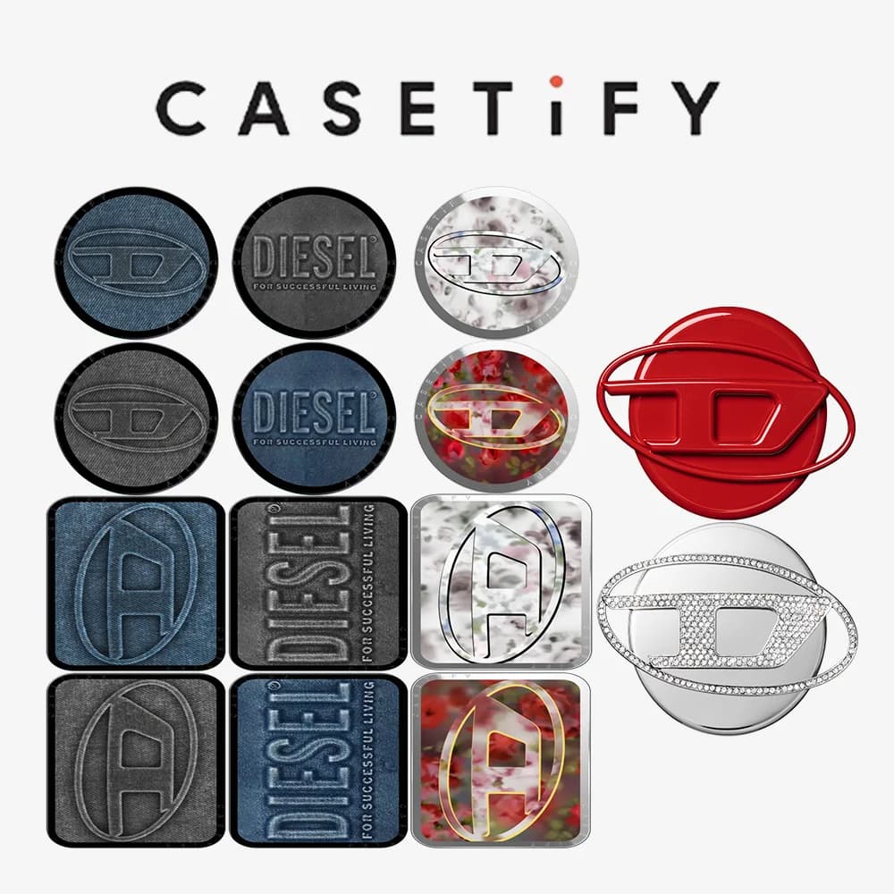 CASETiFY DIESEL Denim Series Supporto Magnetico per Telefono con Porta Carte per iPhone 17 16 15 14 13 12 per Samsung S25 S26 A57 A36