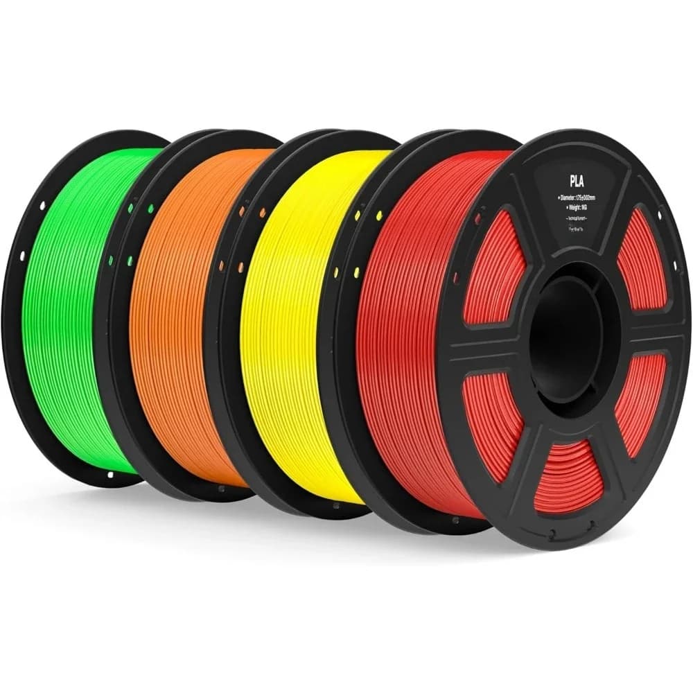 New Best Deal US Shipping 1.75mm PLA 3D Printer Filament 4KG Bundle 4 Colors True Red Yellow Orange Neon Green High Precision +/