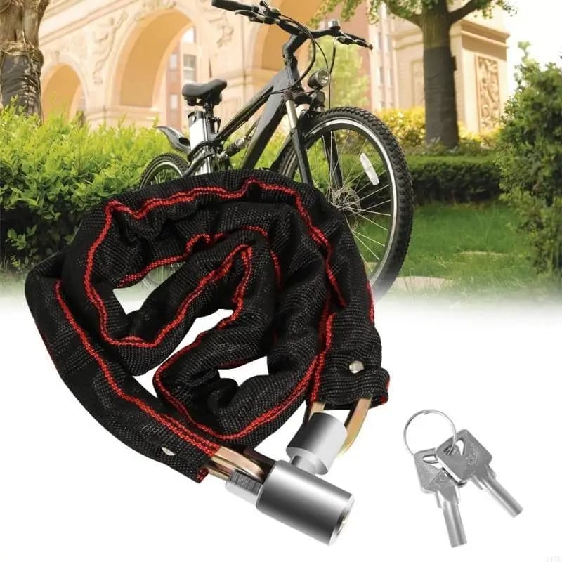 Lucchetto a catena per bicicletta con 2 chiavi, lucchetto a catena per bicicletta per elettriche