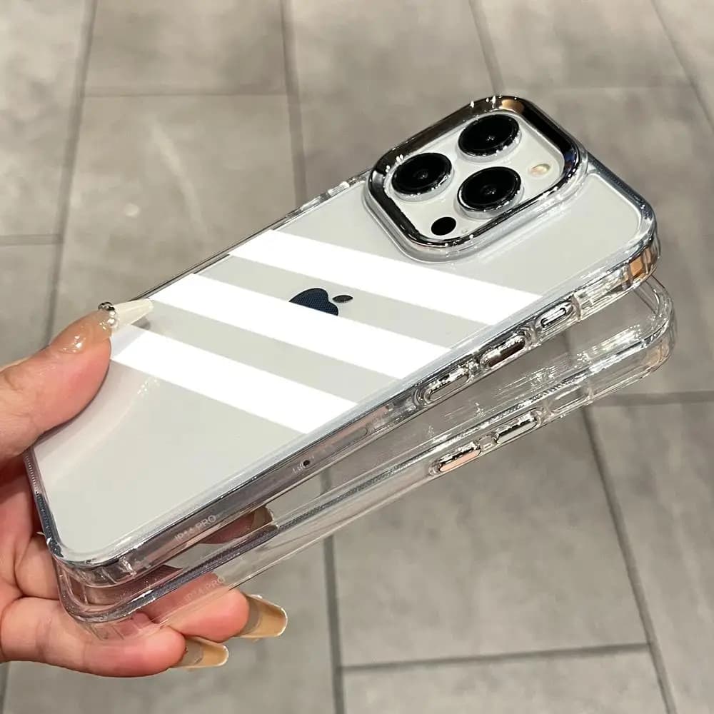 White Diagonal Stripe Personality Cool Phone Case For iPhone 17 Air 15 14 Plus 13 11 Pro Max 16e Shockproof HD Clear Back Cover