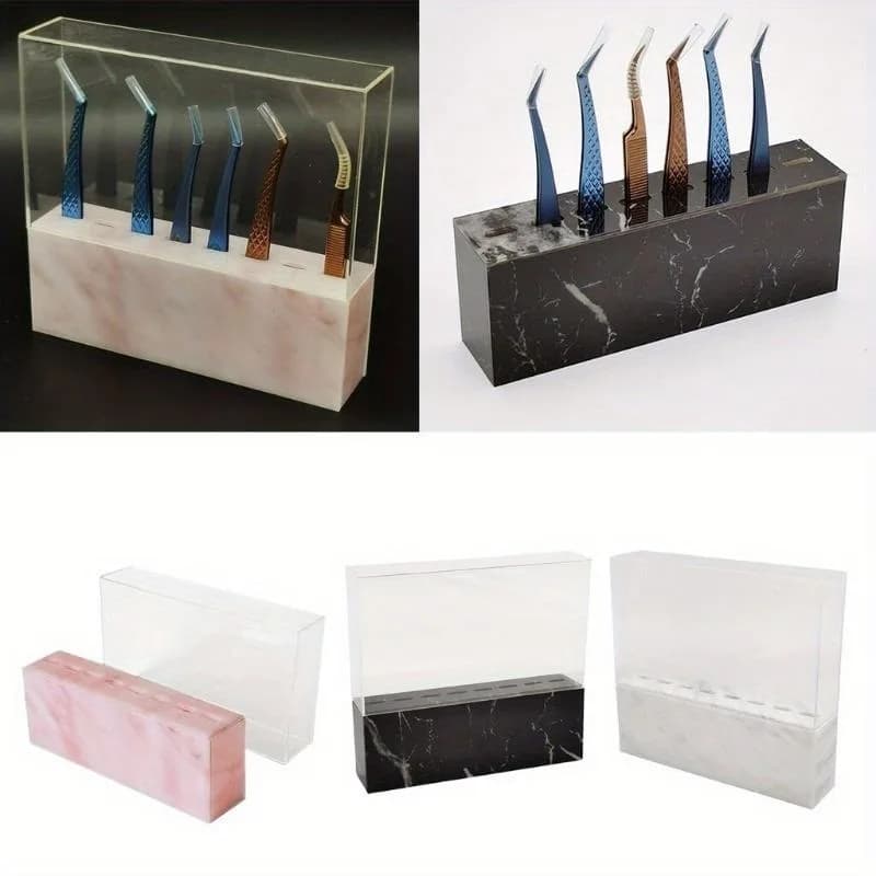 Porta Pinzette per Ciglia con 8 Fori, Organizzatore per Strumenti di Estensione, Supporto per Accessori di Bellezza