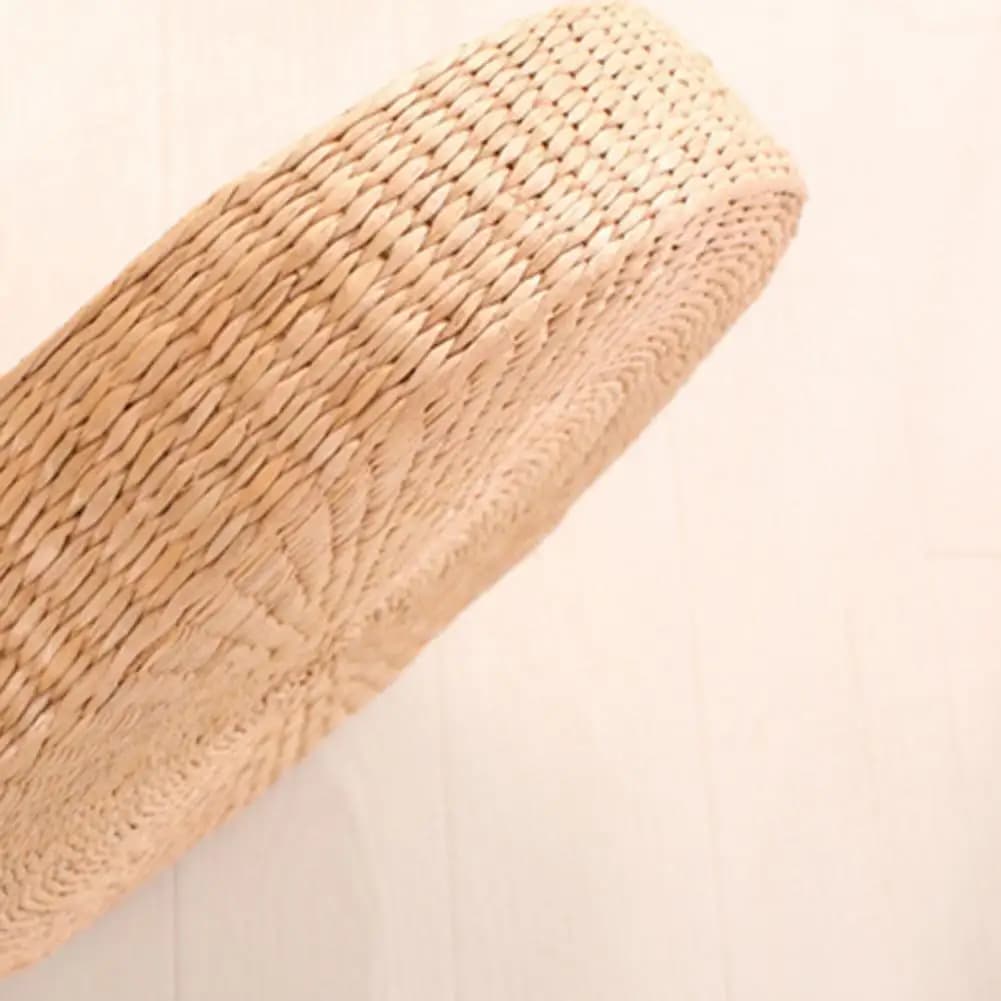 Cuscino Tatami traspirante, ampiamente applicato, confortevole, rotondo, in tessuto di paglia, fatto a mano, per tappetino da giardino, sedia da giardino