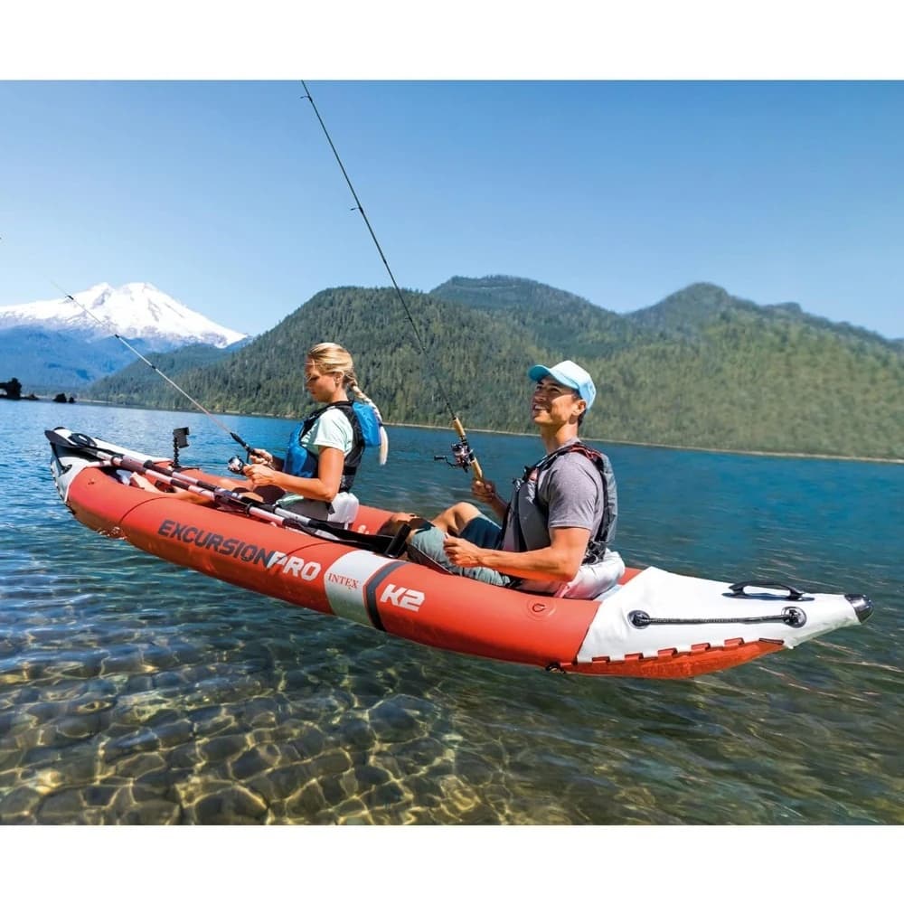 Set Kayak Gonfiabile 68309EP Excursion Pro K2: Include Pagaie Deluxe da 86 Pollici e Pompa ad Alta Potenza - NUOVO