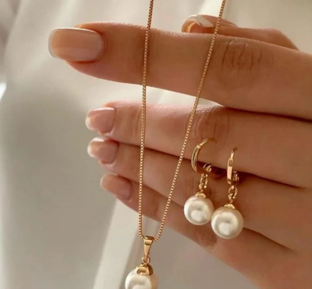 Orecchini e Collana da Sposa con Perle e Strass Intarsiati, Stile Europeo e Americano, Gioielli Nuziali Transfrontalieri