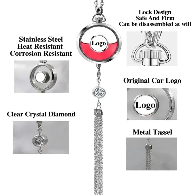 Perfume pendant for car Deodorant for environments Hanging perfume Bottle Empty Interior Car Mirror Rearview Pendant Metal Lace Pendant Car Decoration